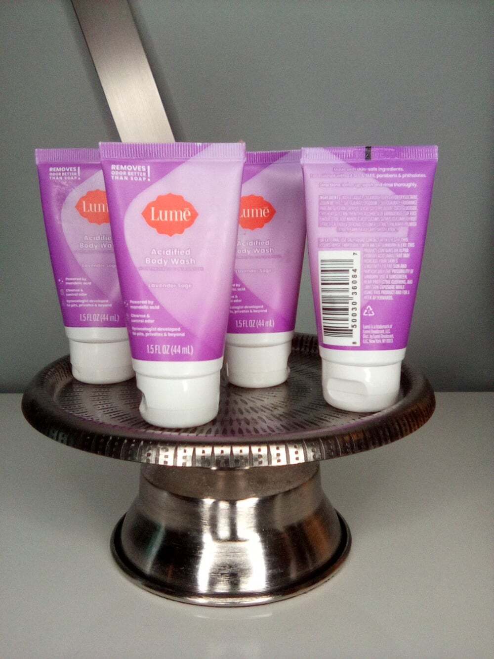 Lume Acidified Body Wash LAVENDER SAGE 1.5 oz  TRAVEL size 4PK